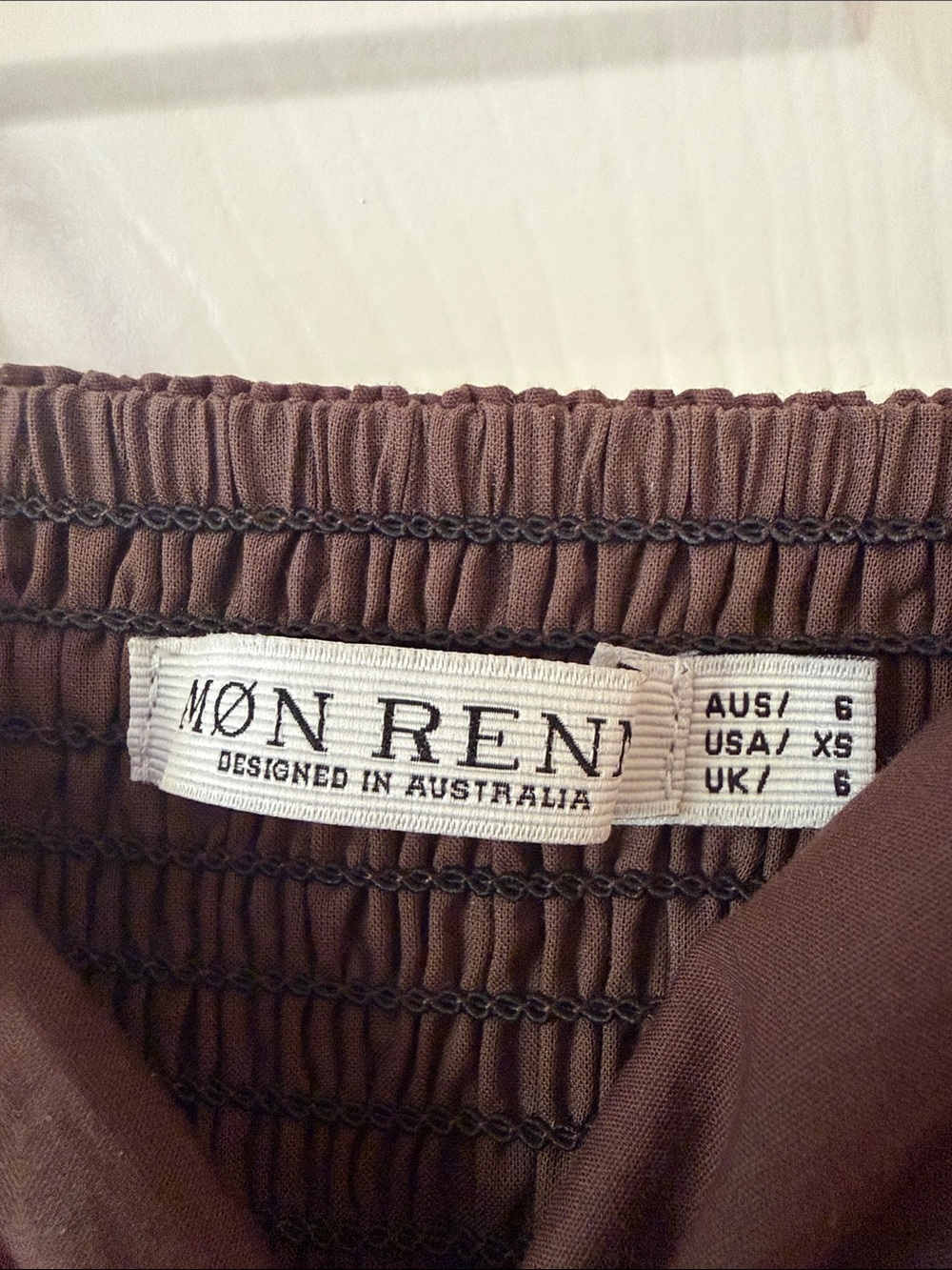 Møn Renn Brown Spaghetti Strap Midi Dress with White Embroidery - Picture 3 of 4